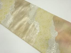 アンティーク　引箔道長取りに古典柄模様織出し袋帯（材料）